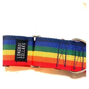 Rainbow Martingale Dog Collar